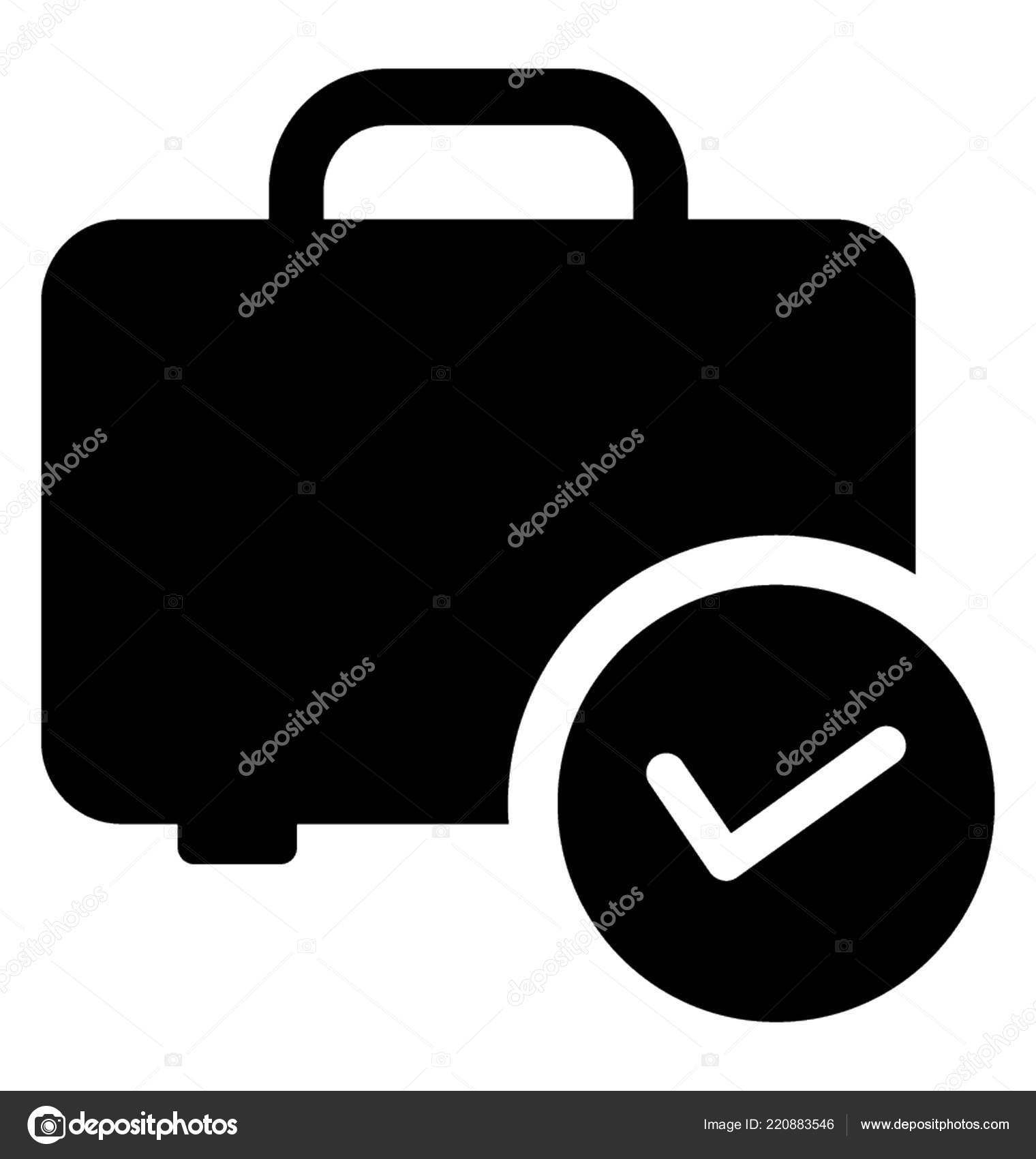 Bag Tick Mark Checked Baggage Stock Vector by ©vectorsmarket 220883546