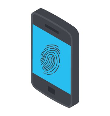 Bir fingerlock biyometrik doğrulama gösterilen Smartphone'da yazdırma 