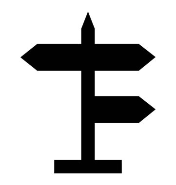 Bir yön rehberlik etmek, tabelasını düz simgesi