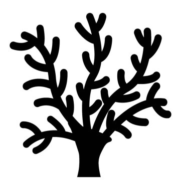 Bir glif simge vektör Knidliler coral reef ve