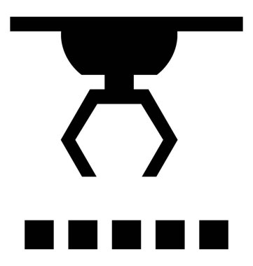 Endüstriyel kullanım için bir robot ambalaj simgesi 