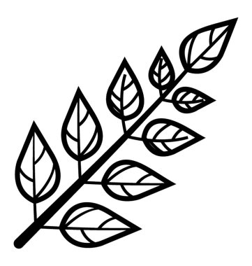 Yaprakları şube vektör satırı simgesi