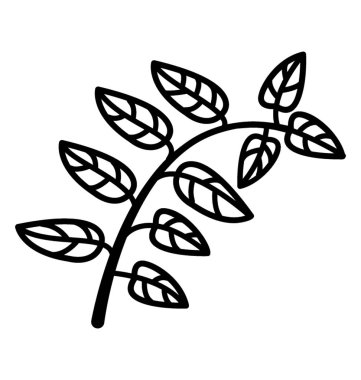 Yaprakları şube vektör satırı simgesi