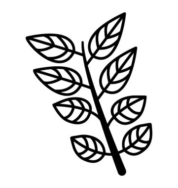 Yaprakları şube vektör satırı simgesi