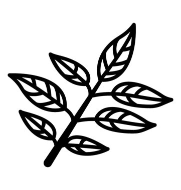 Yaprakları şube vektör satırı simgesi