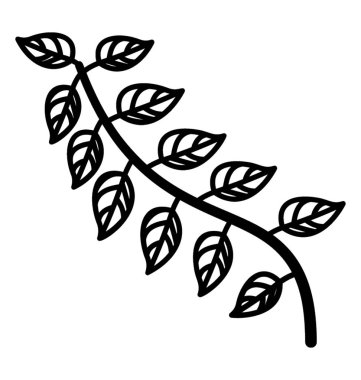 Yaprakları şube vektör satırı simgesi