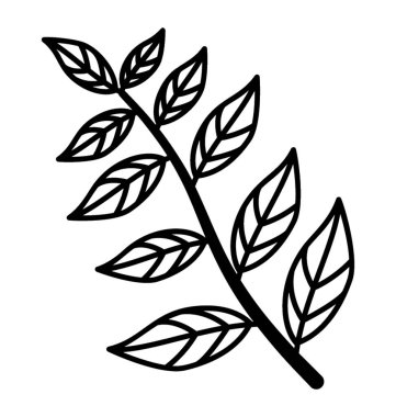 Yaprakları şube vektör satırı simgesi