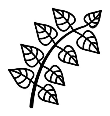 Yaprakları şube vektör satırı simgesi