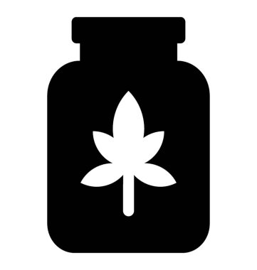 Akçaağaç yaprağı tasarım mason kavanoza, glif simgesi tasarım üzerinde 