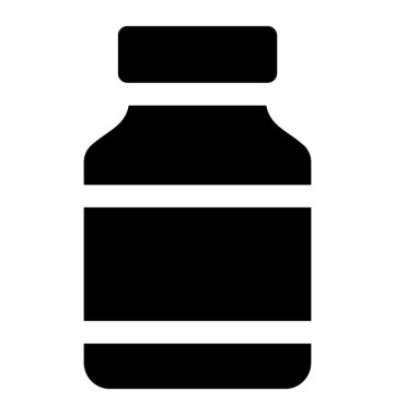 Tıp kavanoz bir glif simge vektör tasarımı