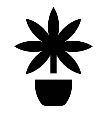 Bitki tencerede şeklinde akçaağaç marijuana bitkisi için simgesidir