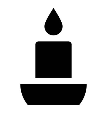 Glif simgesi tasarım yanan bir mum