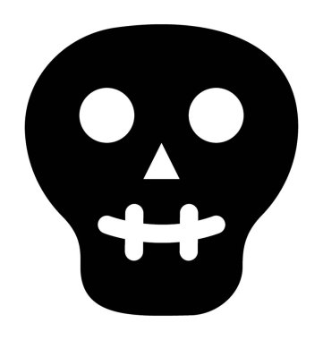 İnsan kafatası simgesi beyaz arka plan üzerinde