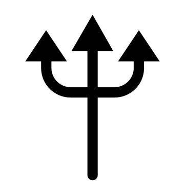 Üç yönlü mızrak, trident glif simgesini grafik 
