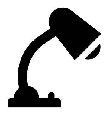 Bend şekli çalışma lambası resmeden bir ampul 