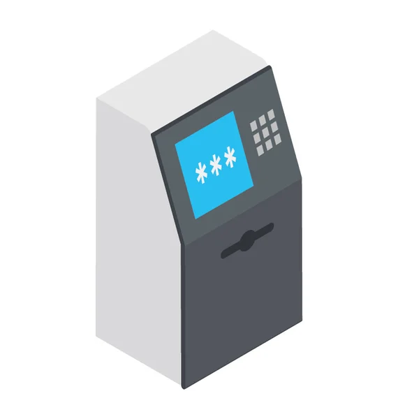 Peněžní Automat Pro Snadné Transakce Prostřednictvím Karty Atm — Stockový vektor
