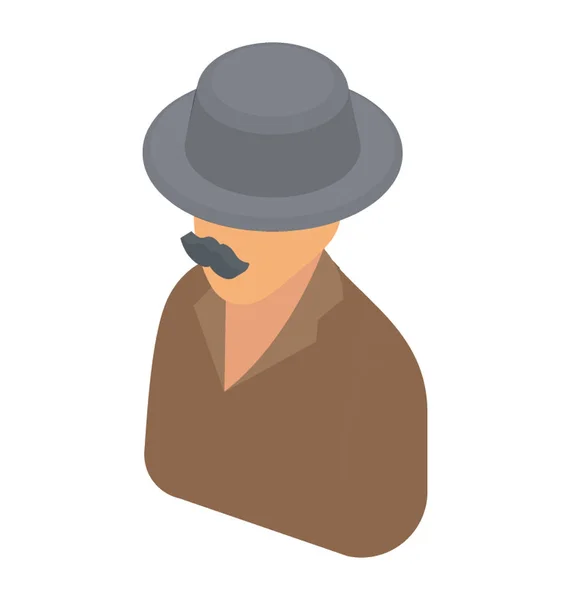 Eine Person Mit Hut Die Einen Detektiv Darstellt — Stockvektor