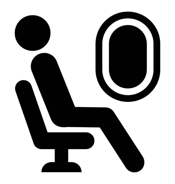 飞机座位上的乘客休息 — 图库矢量图片
