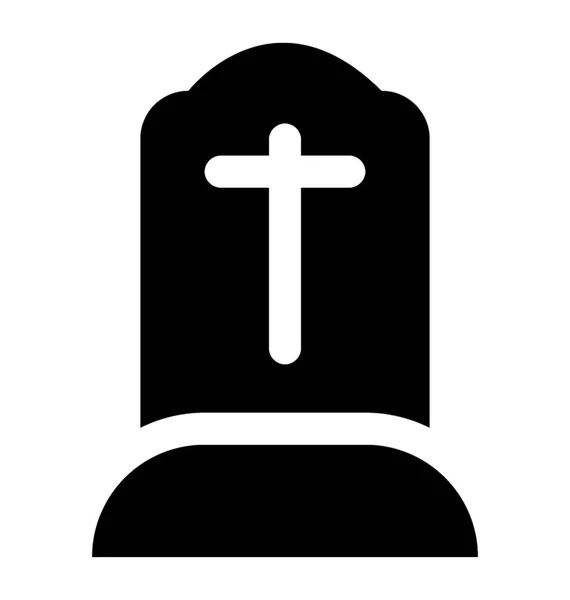 Tombstone Gravestone Icon Isolated White Background — Stock Vector