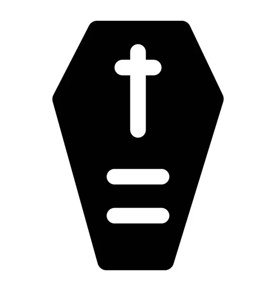 Holy Cross Wooden Coffin Casket — Stock Vector