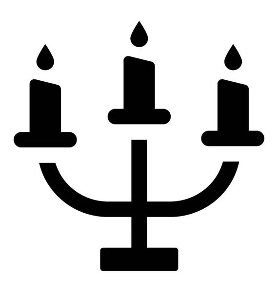 Velas Encendidas Candelabro — Archivo Imágenes Vectoriales