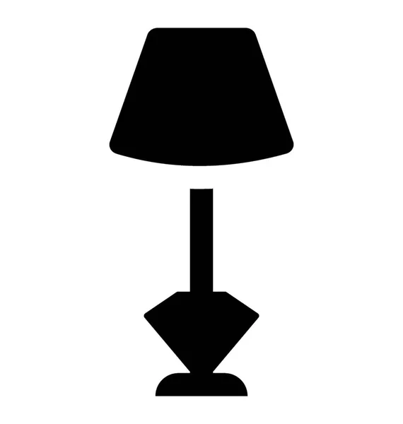 Лампа Часто Встречаются Боковом Столе Бусин Значок Ночной Лампы — стоковый вектор