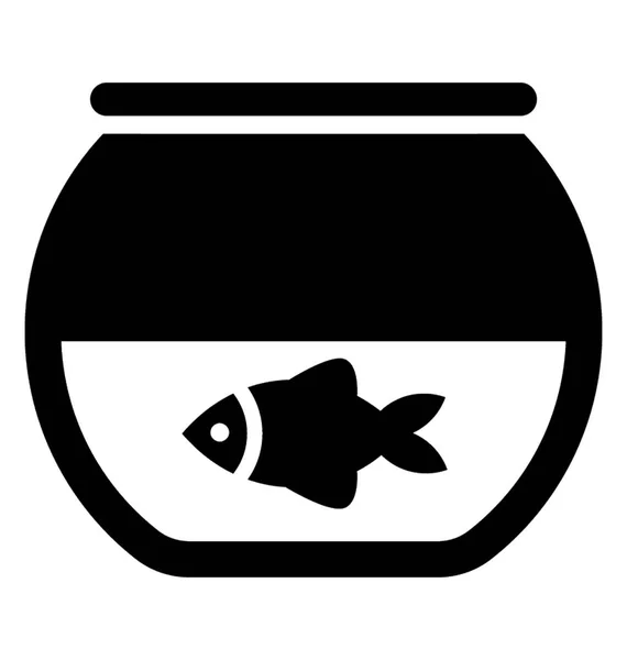 Cuenco Vidrio Redondo Para Mantener Pescado — Vector de stock