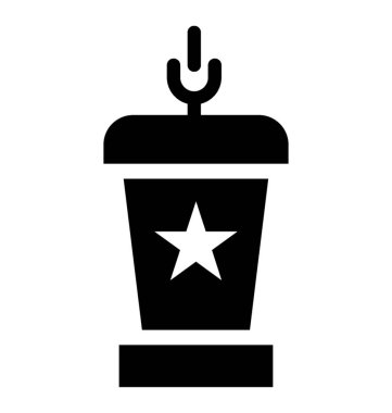 Bu siyasi parti işareti bayraklarında Star'da bir mikrofon ödül