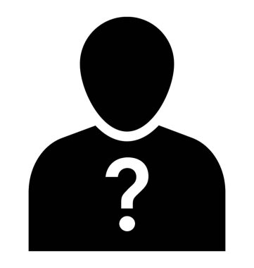 Profil soru ifade eden soru işareti olan bir kişi 