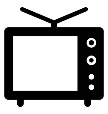 Televizyon katı vektör simgesi