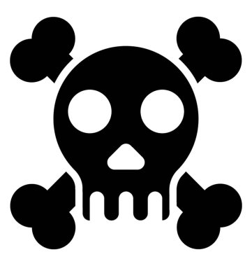 Ölüm ve insan kafası olduğunu tehlike ve bilinen sembolü insan kafatası 