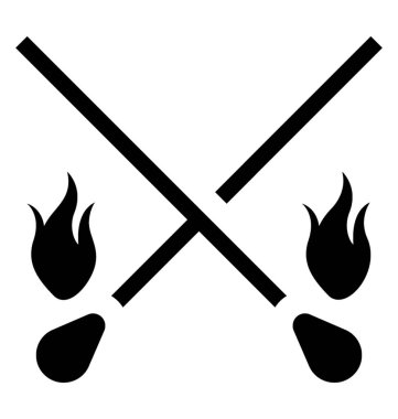 Birlikte yanan matchsticks çapraz şeklinde 