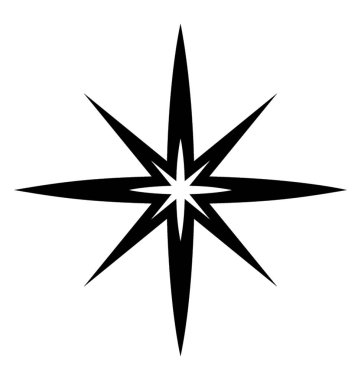 Parlak bir yıldız glif simge vektör 