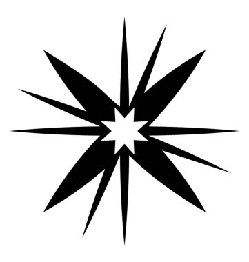 Parlak bir yıldız glif simge vektör 