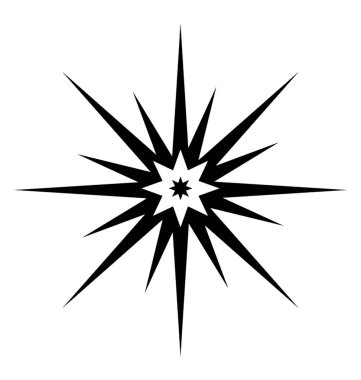 Parlak bir yıldız glif simge vektör 