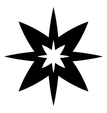 Parlak bir yıldız glif simge vektör 