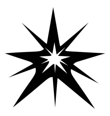 Parlak bir yıldız glif simge vektör 