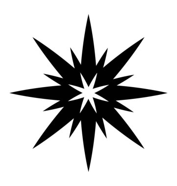 Parlak bir yıldız glif simge vektör 