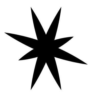 Parlak bir yıldız glif simge vektör 