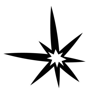 Parlak bir yıldız glif simge vektör 