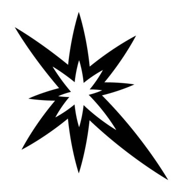 Parlak bir yıldız glif simge vektör 