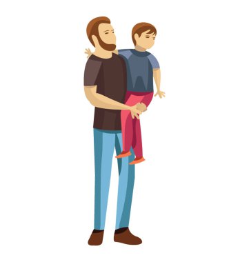 Bir baba oğlu babalık gösteriliyor dayanıyor