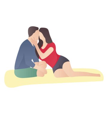 Bir çift tarafından açık romantizm eğleniyor 