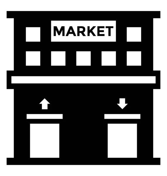 Дизайн Иконок Здания Рынка — стоковый вектор