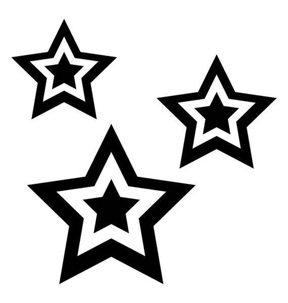 A simple isolated solid icon image of stars 