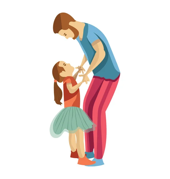 Endişeli Baba Baba Kızı Sorunlarını Dinlerken — Stok Vektör