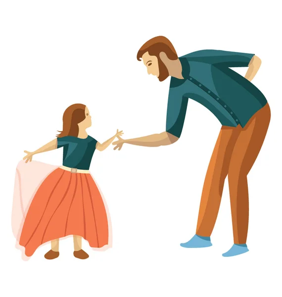 Baba Kızı Play Ile Tasvir Kızı Seviyorum — Stok Vektör