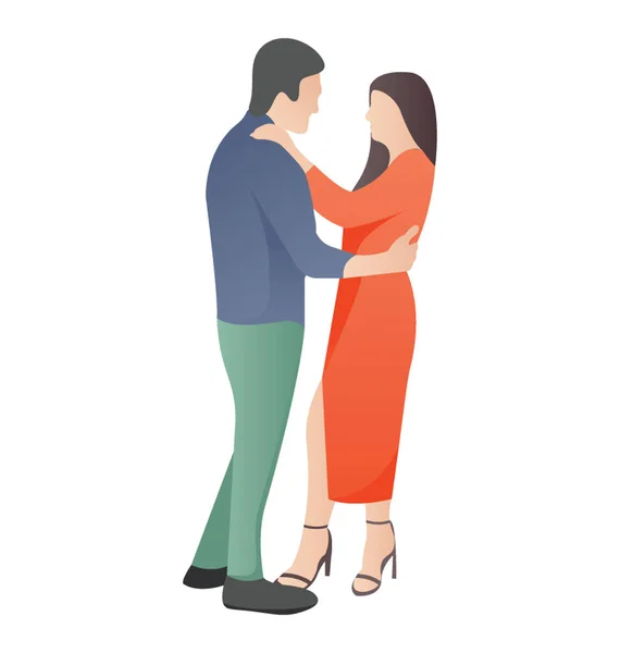 Partners Doing Couple Dance — Stock Vector