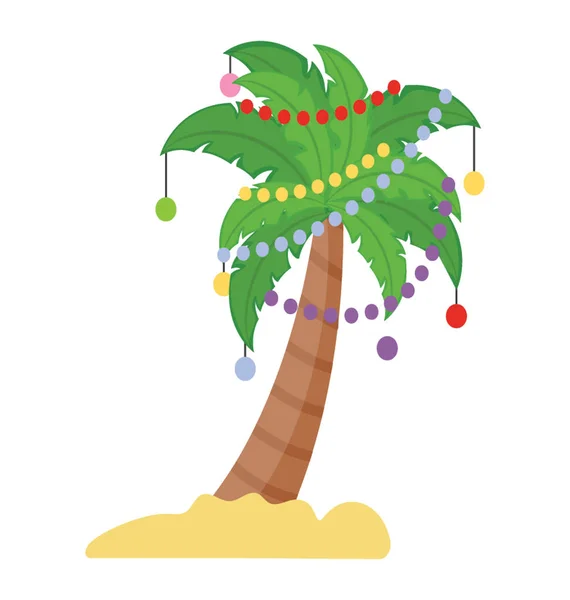 Palmeira Decorada Com Itens Decoração Natal — Vetor de Stock