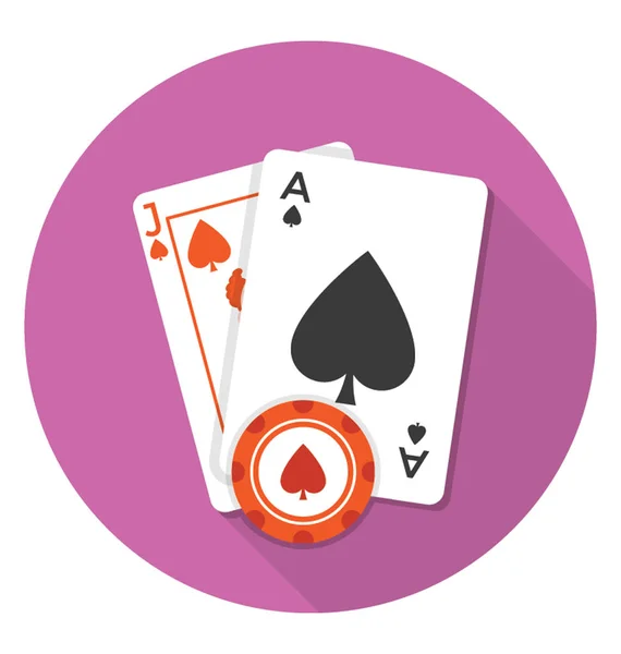 Tarjetas Blackjack Con Pala — Vector de stock